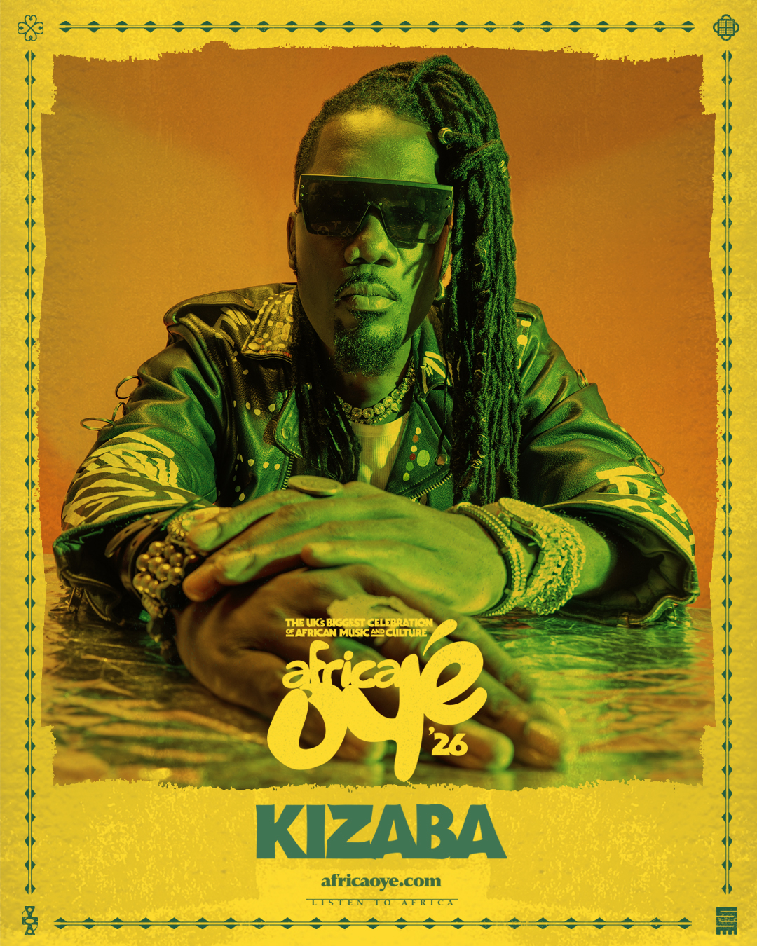 A promotional image for Africa Oyé 2026 featuring Kizaba.