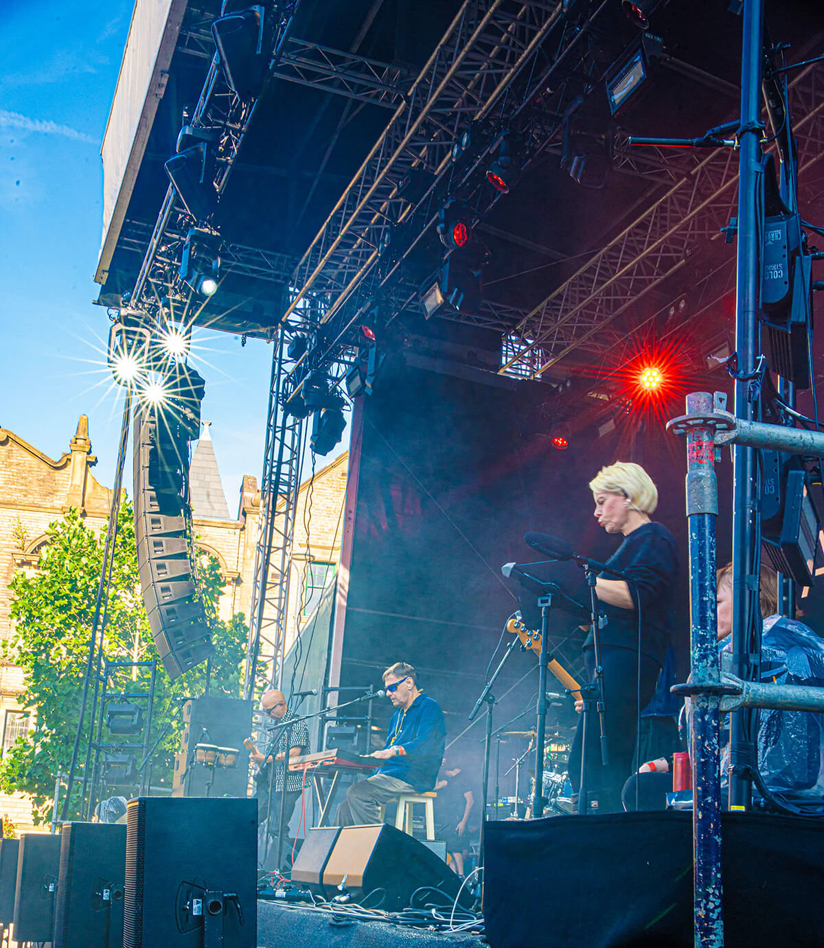 A Certain Ratio performing live at Rochdale Town Hall Square
