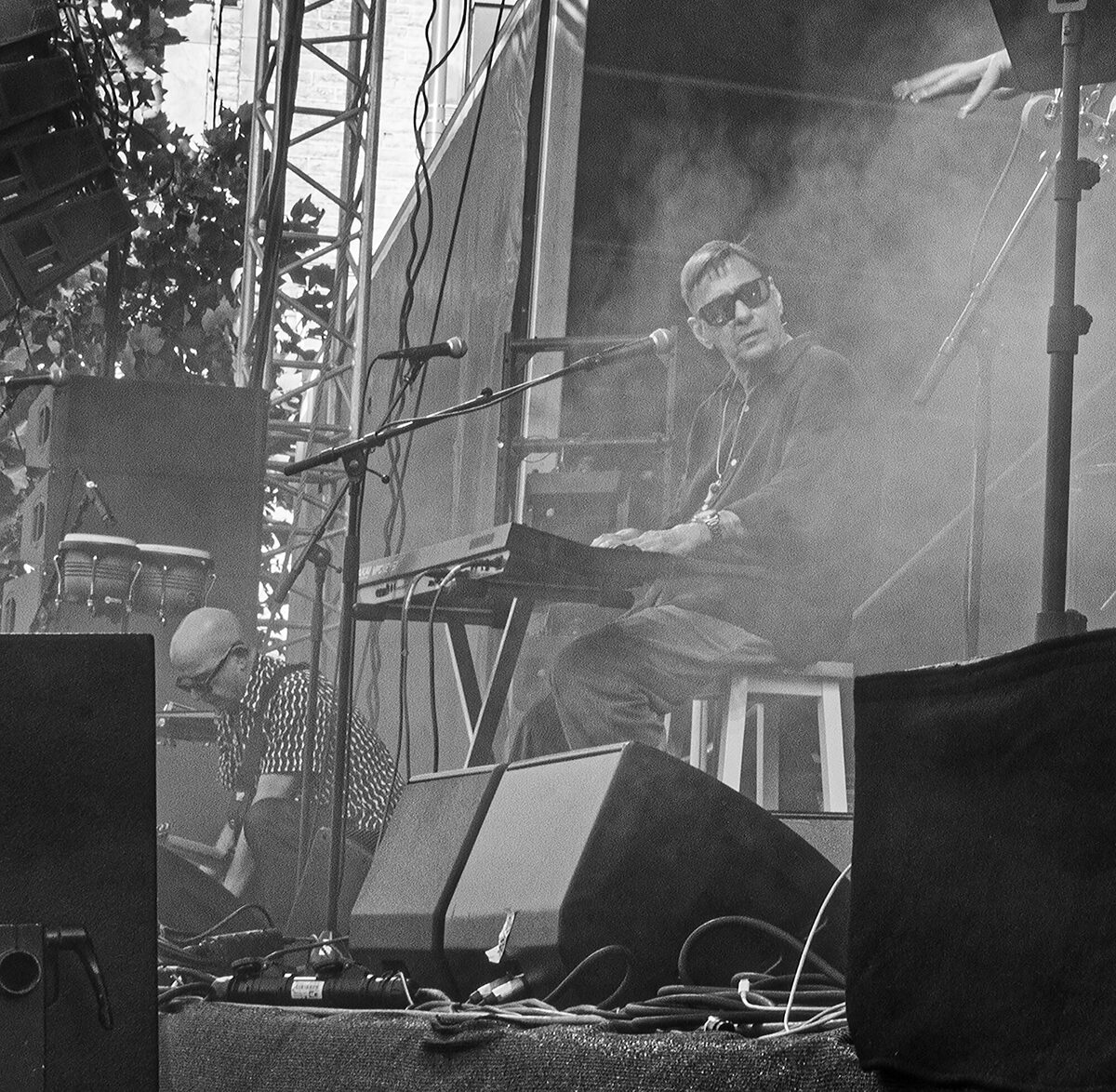 A Certain Ratio performing live at Rochdale Town Hall Square